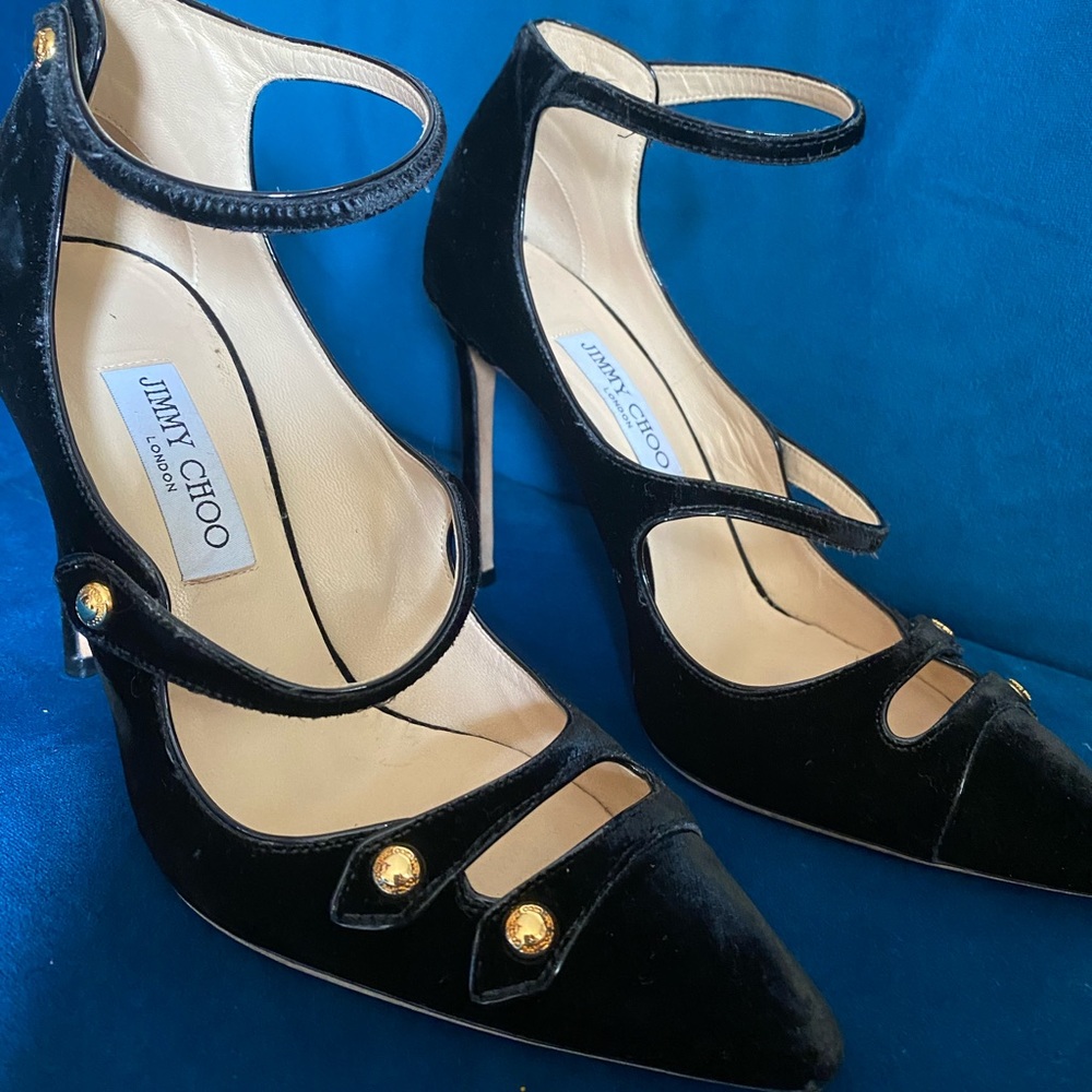Jimmy Choo velvet mary jane pumps